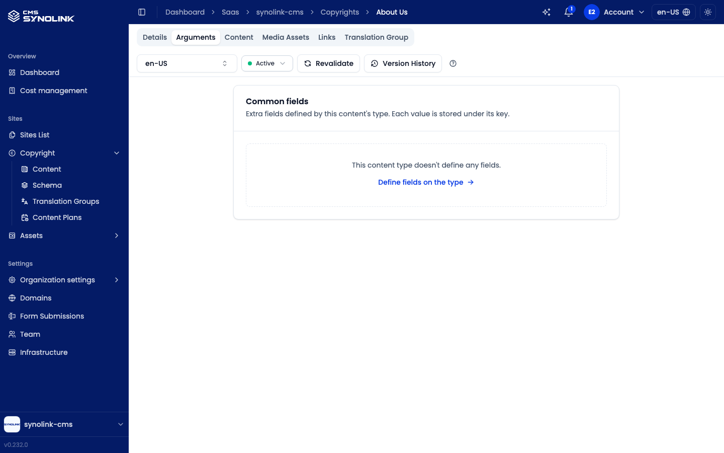 Arguments tab