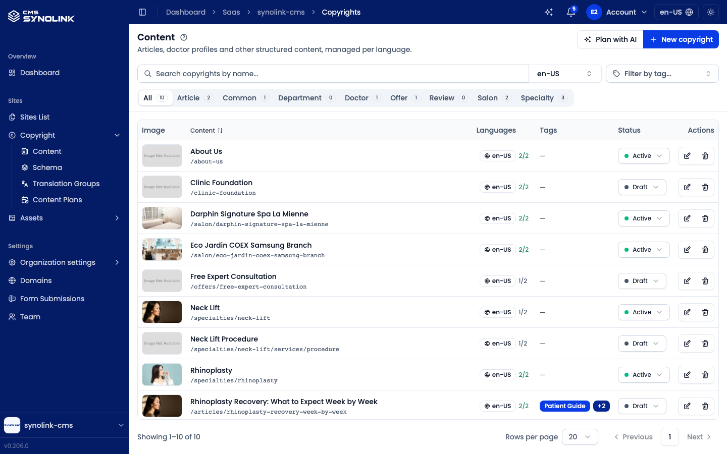 Content list