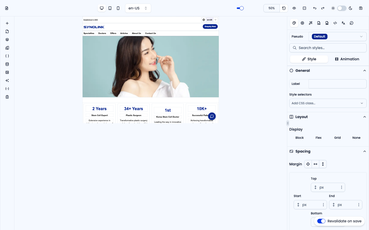 Canvas zoom control