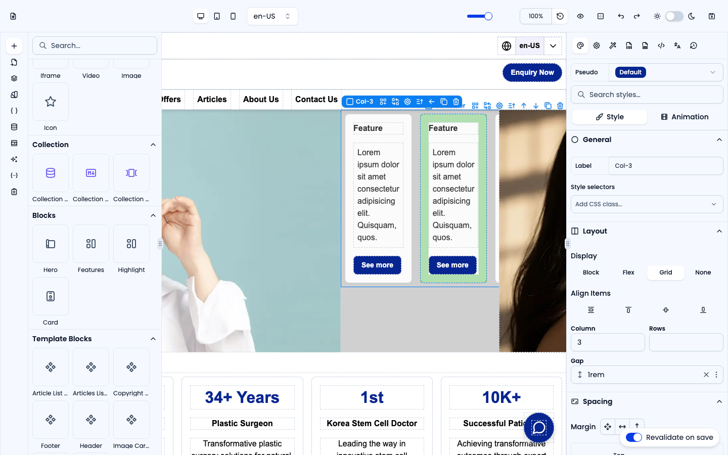 Features block