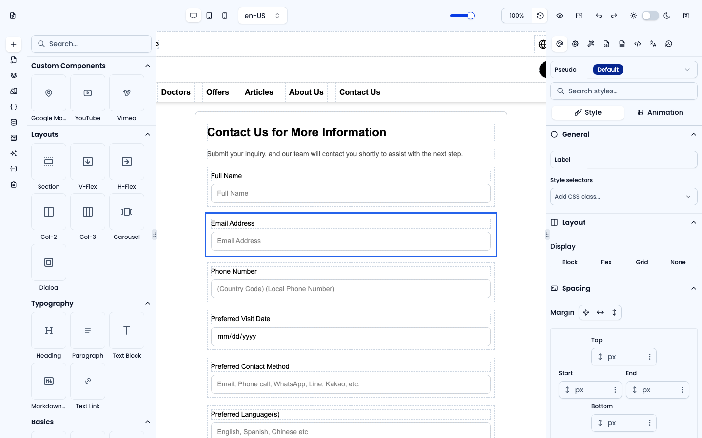 Email field