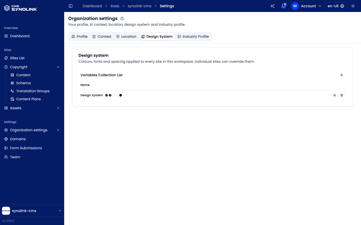 Design System tab